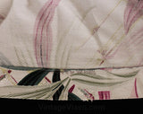 Set of 4 Tropical Drapery Panels Plus Over 6 Yards Fabric - 40s Bamboo Barkcloth Drapes 2.83 Yards x 32.5" - 1940s Pink Green Yellow Yardage