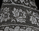 Size 6 Boho 1960s Lace Mini Dress - Small Ivory Net Bohemian Festival Dress - 60s 70s Paisley Hippie - Angel Flare Sleeves - Bust 34 - 50760