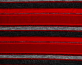 50s 60s Red Striped Jersey Knit - 1.66 Yards x 34.5 Inches Wide - Cute 1950s Scarlet & Gray Stripes - For Blouses Tops Sexy Sweater Girl