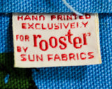 1960s Square End Tie - Antique Golf Theme Mens 60s Novelty Print Necktie by Rooster Ties - Blue & Green - Golfing Scenes Clubs Balls Tees