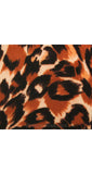 Large Leopard Print 1960s Mini Dress - Size 12 Novelty Print Summer Sleeveless Sheath - Tawny Sexy 60s Go Go Girl - Brown & Black - Bust 37