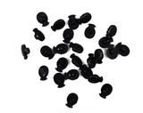 10 Black Pineapple Plastic Buttons - 14mm x 9mm - Small Novelty Tropical Pine Apple Fruit - Sewing Crafts - 3/16 Shank - 80s Deadstock