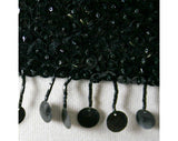 Small 60s Black Sequins Cocktail Top - Evening Glamour - Formal Beaded Knit Sleeveless Blouse - 1960s Audrey Chic - Size 6 - 40462-1