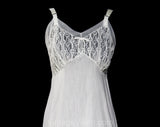 Size 0 Vintage Full Slip - 1950s White Sheer Lingerie - 50s Pure White Fancy Dress Slip by Aristocraft - Sheer Shirred Nylon Flounce Hem NOS
