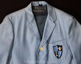 Teen Boys Size 14 Suit Jacket - 1960s Blue Summer Sport Coat - Boy's 12 to 14 - Collegiate Preppie Fall 60s NOS Deadstock - Chest 32 - As Is
