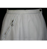 Size 4 White Skirt - Cute Casual Canvas Wrap Skirt with Zipped Pocket - Small - Zipper With Ring Pull - Preppie A-Line - Waist 24.5 - 30748