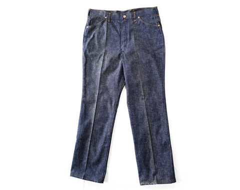 Large Retro Denim Jeans - 1960s Dark Indigo Blue Cotton - Ladies Size 12 Straight Leg 60s Dungarees - Rockabilly Deadstock - NWT - Waist 33
