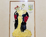 Madrid Spain Set of 3 Framed Pictures - Embroidered Authentic Vintage Postcards - Spanish Señoritas & Señors - Cadiz Malaga Aragon Cordoba