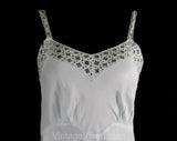 Size 8 1930s Nightgown - Authentic 30s Pale Blue Bias Cut Rayon with Deco Lace - Femme 30's Glamour - Juliana Lingerie - Bust 35 - 50733