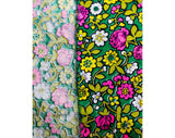 Size 8 1950s Rose Print Skirt - Forest Floral Cotton Challis - Late 50s 60s Green Pink Yellow - Unworn Spring Summer Deadstock - Waist 27