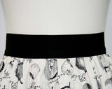 French Fruits Apron - Black & White - 1950s - Pommes - Lemones - Citron - Pears 41508