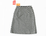 XXXS Mini Skirt - 1960s Black & White Skirt with Original Tags - Girl Friday Style NWT 60s Teen Size - Very Small less than 000 - Waist 19.5