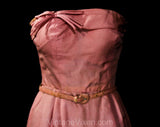 As Is XXS 1950s Rose Pink Strapless Dress & Jacket - 50s Bombshell Size 0 Summer Suit - Marilyn Pin Up Look - 1950's Henri Bendel - Waist 23