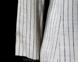 Size 8 Pinstriped Blazer - 1970s Natural Linen Suit Jacket - Spring Summer White & Black Pin Stripes - 70s Office Separates - Bust 36