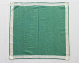 Christian Dior Telegram Scarf - Bottle Green Cotton Chameleon Cloth - Sending You Friendship Affection Tenderness - Hand Rolled Hems