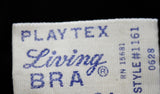 1960s 36A Bra - ca. 1963 Perky Black Bra with Floral Embroidery & Half Sheer Cups - Style 1161 Deadstock NIB - Size 36 A - Bust 36 to 38.5