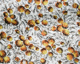 50s Puff Print Cotton Fabric - 2 Yards x 36 3/4 Inches Wide - Soft Brown Puffball Flowers - Thin Near-Opaque - Sweet For Summer - 42789