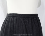 Size 4 Designer Skirt - Valentino Gray Wool Tailored Pleated Skirt with Deco 1920s 30s Appeal - Beautiful 80s 90s Office Wear - Waist 25