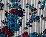 Size 8 1930s Dress - Sheer 30s Rayon Print - Turquoise & Purple Floral Garlands - Authentic Vintage Short Sleeve Summer Frock - Bust 34.5