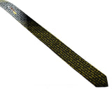 Rockabilly Men's Skinny Tie - 1950s Ultra Narrow Necktie - Black Gray Gold Yellow Feather Quill Brocade - 50s Hepcat Rat Pack Mid Century