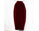 Size 10 Red Velvet Skirt - YSL Designer Cranberry Maroon Formal Full Ball Gown Style - Winter Yves St Laurent France - Medium - Waist 28