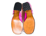 Size 6 Purple Sandals - 1960s Orchid Suede Summer Shoes - 60s Open Toe Mod Pumps - Zig Zag Stripe Design - NOS NWT NIB Vogue Deadstock - 6M