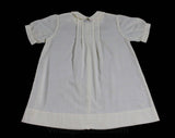 Vintage Baby's Dress - Size 3 to 6 Months - Pale Yellow Cotton & Hand Sewn Embroidery - Infant Girl's Button Front Chemise - Spring Summer
