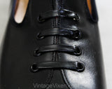 Size 8.5 Shoes - Black Leather 1960s Pumps with Storybook Lace-Up - Classic 50s 60s Fairytale Heels - NOS Deadstock - Size 8 1/2 AA Narrow