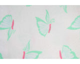 Size 14 Shirt - Pink & Mint Butterflies 70s Blouse - Large Long Sleeved Casual 1970s Top - Butterfly - Novelty Print - Bust 44 - 33160-2