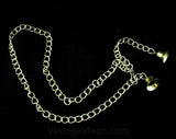 Jingle Bells Belt - Chic 1960s Brass Chain Link Hip Belt - Size 6 to 10 - Small Medium - Gold Color Metal - Mint Condition - Waist to 28