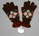 Crafty Cute 1960s Brown Child's Knit Gloves - Girls Age 5 to 6 - 60s Mittens - Deadstock - Fall - Autumn - Winter - Mint Condition - 38689-1