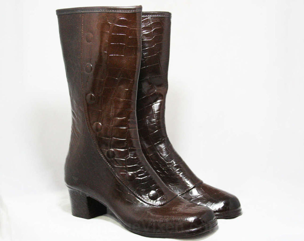 Victorian Two Toned Button Womens Reed Boots - Size 6 / 6.5