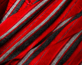 50s 60s Red Striped Jersey Knit - 1.66 Yards x 34.5 Inches Wide - Cute 1950s Scarlet & Gray Stripes - For Blouses Tops Sexy Sweater Girl