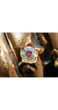 Hollywood Style 1950s Brass Earrings with Rhinestone Stars - Clip On Goldtone Gold Color 50s Bombshell Earring - Aurora Borealis - 38440