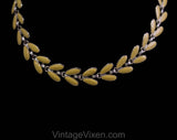 40s 50s Winged Enamel Necklace - Insects Bugs Bees Abstract Wings - Honey Yellow Gold Orange - Elegant 1940s 1950s Flexible Link Jewelry