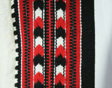 Size 10 Southwestern Vest - 50s 60s Red Black Ivory Chimayo Style Wool - Sleeveless Ethnic 1960s Modernist - Mayan Modern Look - Bust 39
