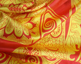 Designer Giorgio di Sant Angelo Silk Scarf - Orange & Yellow 1960s 70s Psychedelic Print - Bold Paisleys and Swirls - Hand Rolled Hems