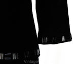 Size 10 Italian Designer Dress - 1950s Black Angora Knit Two-Piece with Deco Beading - 50s 60s Sweater & Skirt - High End Luisa Spagnoli NWT