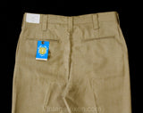 Men's Small 60s Pants - Mod 1960s Sophisticated Brown Tailored Pant - Boot Cut Flare Leg Trouser - Handsome Deadstock - Waist 31 Inseam 37