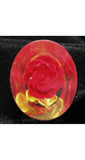50s Red Rose Lucite Earrings - Romantic 1950s Trapped Flowers - Screwbacks - Clear Plastic 50's Lucite Jewelry - Kitsch Pretty & Feminine