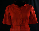 Size 6 Burnt Orange Mod Dress & Coat - 1960s Modernist Office Ensemble - Beautiful 60s Sleeveless Dress - Emma Domb Deadstock - Bust 34.5