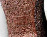 Size 7 Waterproof Boot with Faux Fur Cuffs - Dark Brown 60s Boots - Zip Front Water Proof Rubber - Fleece Lined - 1960s 70s Deadstock