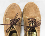 Size 5.5 Toddler Boys Shoes - Authentic 1960s Brown Suede Oxfords - Child Size 5 1/2 D Dress Shoe - Boy's 60s Preppy Deadstock in Box NIB