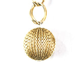 60s Chain Belt - Gold Cage Like Balls - 1960s Goddess Style Hip Belt - Fits Any Size - Perforated Goldtone Metal - Go Go Chic - 45665