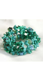 Terrific 50s Turquoise Art Glass Coil Bracelet - Spring - Summer - Robins Egg Blue - 1950s - VLV - Rockabilly - Blue - Mid Century - 40240-1