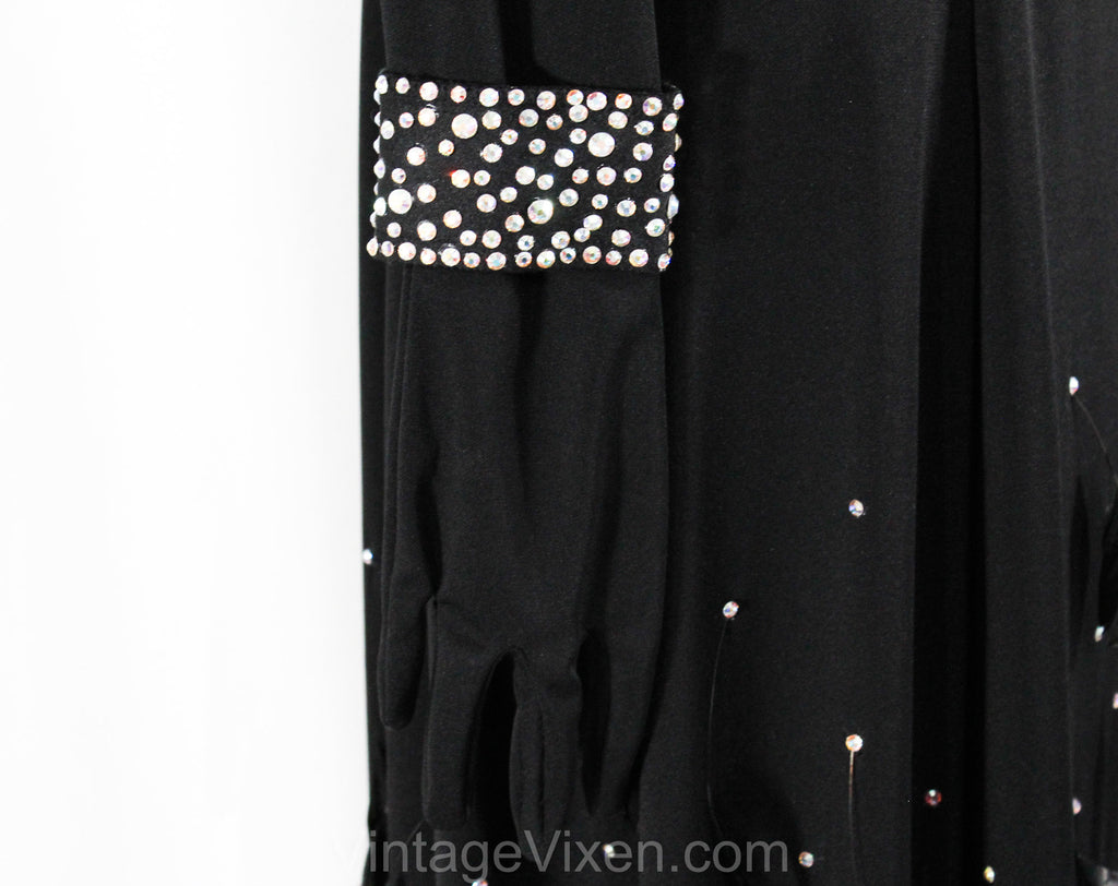 Size 14 Amazing Custom Evening Dress - Black Formal Gown with Rhinesto Vintage Vixen Clothing Size 14 Amazing Custom Evening Dress - Black Formal Gown with Rhinesto Vintage Vixen Clothing