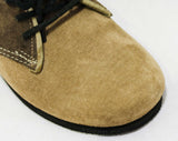 Size 6 Toddler Boys Saddle Shoes - Authentic 1960s Brown Two Tone Suede Oxfords - Child Size 6M - Boy's 60s NIB Deadstock - Hush Puppies