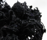Black Nubby Chenille Yarn - One Single Skein 1 Ounce - 1950s 60s Thin Fingering Weight Knitting Fiber Arts - Hoopla by Unger Acetate & Nylon