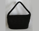 Lux 1940s Black Purse - Hand Beaded Bag - Charlet Paris Label Evening Handbag - Formal Accessories - 40s Caviar Beads - Elegant Winter Purse