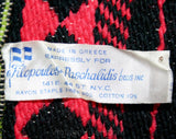 Made in Greece Purse - Shoulder Bag - Grecian Urns - Messenger Bag - 60s Casual Tote - 1960s Tourist Find - Salmon Pink & Black - 41514
